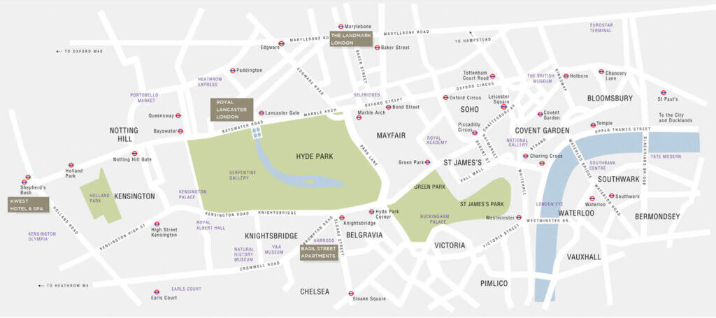 Map showing hotel